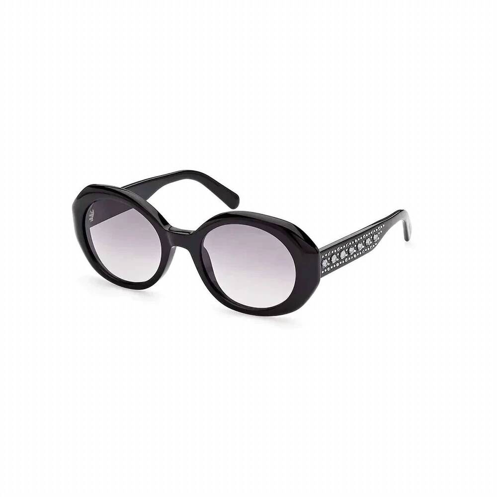 NEW SWAROVSKI women's oval sunglasses in 01b - black/gradient smoke